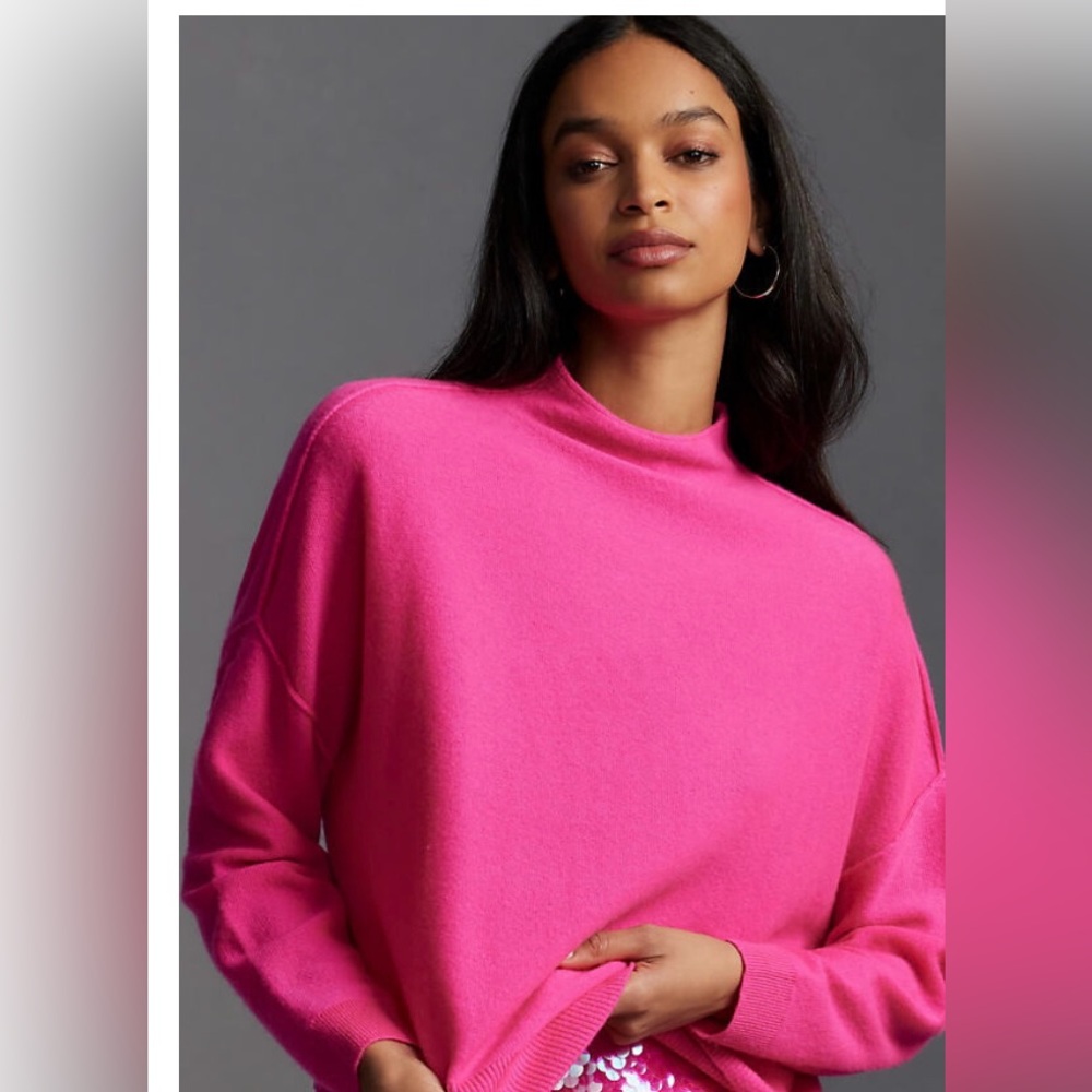 Pilcro Hot Pink Cashmere Sweater